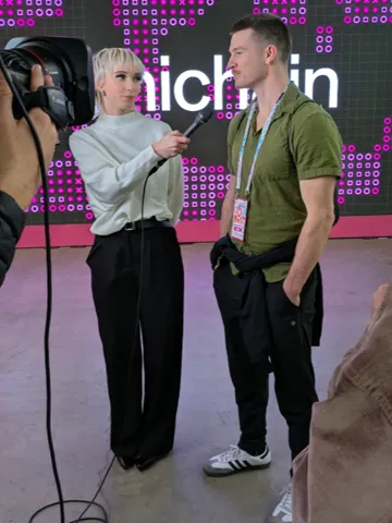Dan giving an interview